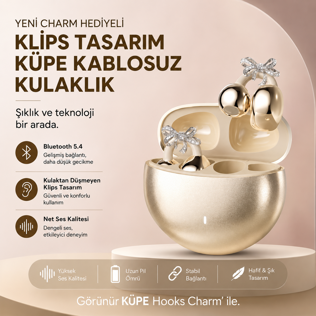 CharmPods™ Charm Detaylı Bluetooth Kulaklık