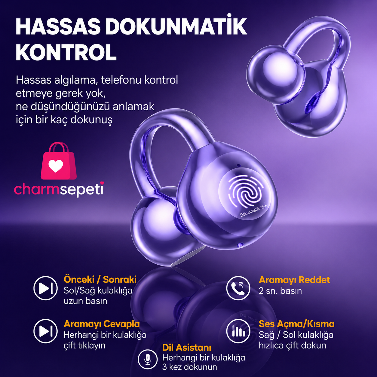 CharmPods™ Charm Detaylı Bluetooth Kulaklık